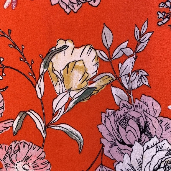 Label XL Orange floral sleeveless blouse - Picture 3 of 5